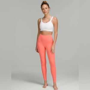 Lululemon High Rise Align Leggings Coral Raspberry Cream in size 8